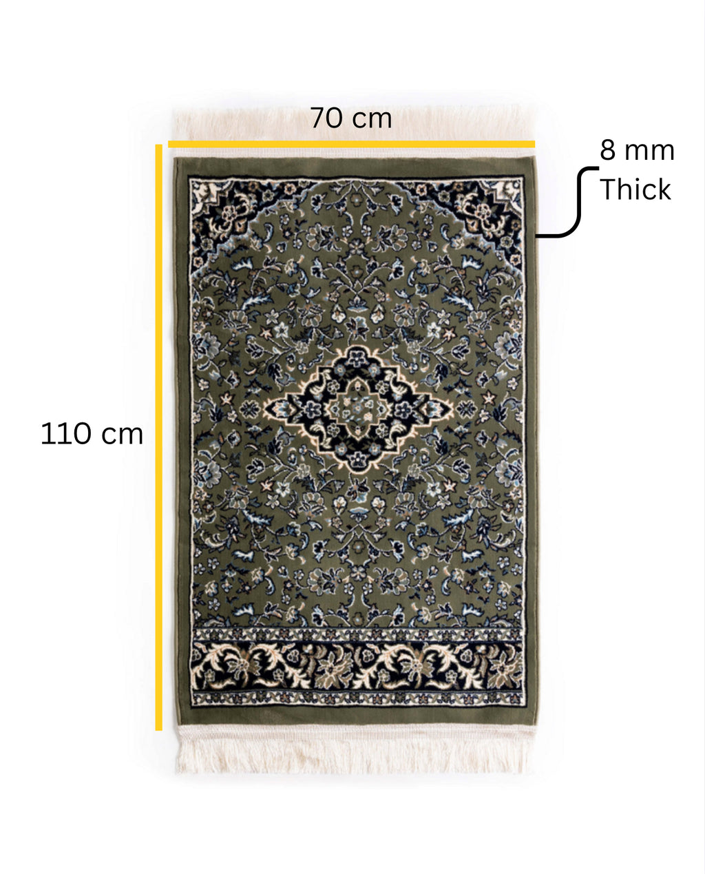 Rawda Collection prayer mat, Mada Carpet, green