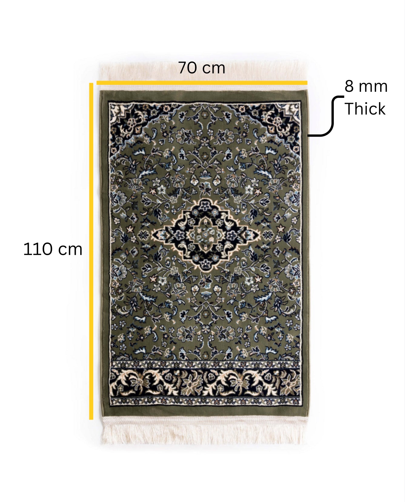 Rawda Collection prayer mat, Mada Carpet, green