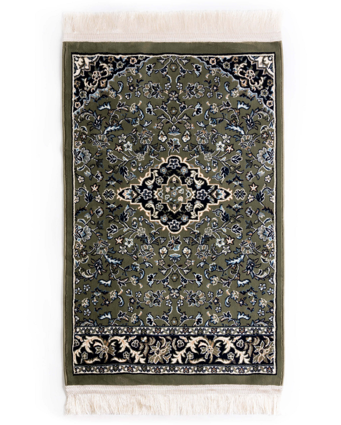 Rawda Collection prayer mat, Mada Carpet, green